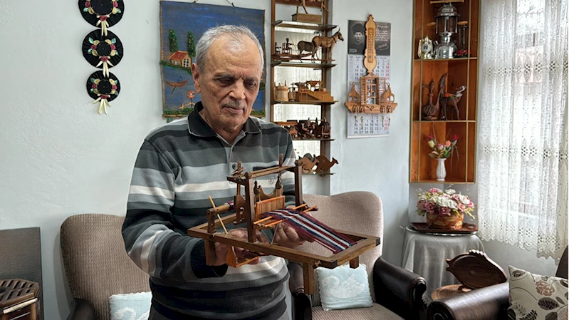 Emekli sınıf öğretmeni, marangoz dedesinden öğrendikleriyle ahşap maketler üretiyor