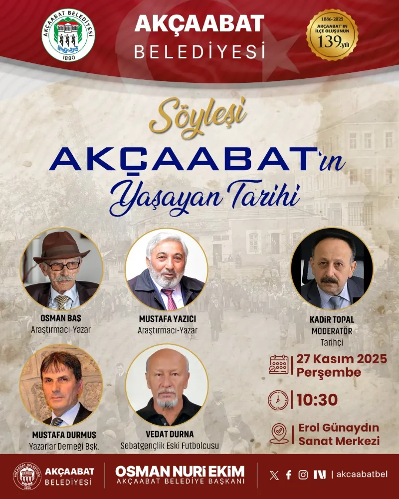 AKÇAABAT’IN İLÇE OLUŞUNUN 139. YILI KUTLANACAK