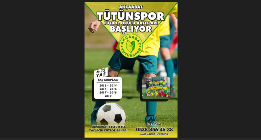 TÜTÜNSPOR FUTBOL OKULU KAYITLARI BAŞLADI