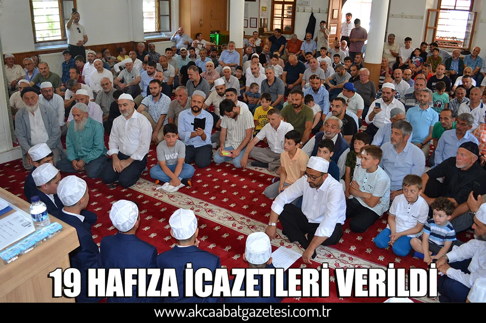 19 HAFIZA İCAZETLERİ VERİLDİ