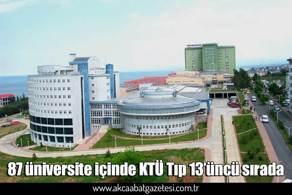 87 üniversite içinde KTÜ Tıp 13’üncü sırada