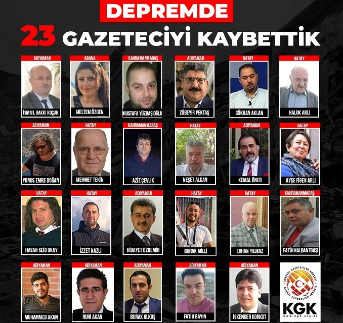 DEPREMDE 23 GAZETECİ ÖLDÜ