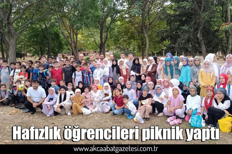 Hafızlık öğrencileri piknik yaptı