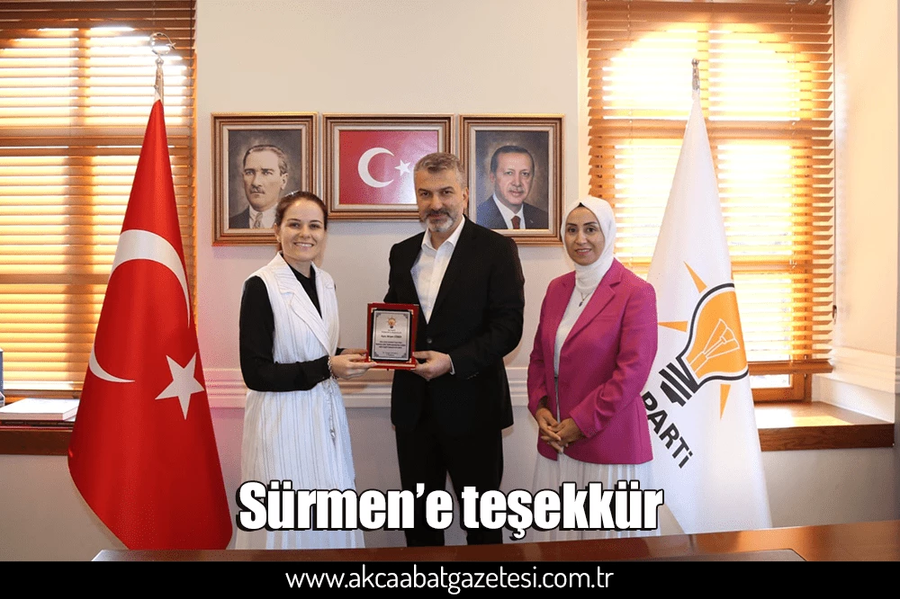 Sürmen’e teşekkür